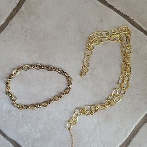 Francesca visconti gold tone necklaces. 18 inch chunky and 24 inch double layer.
